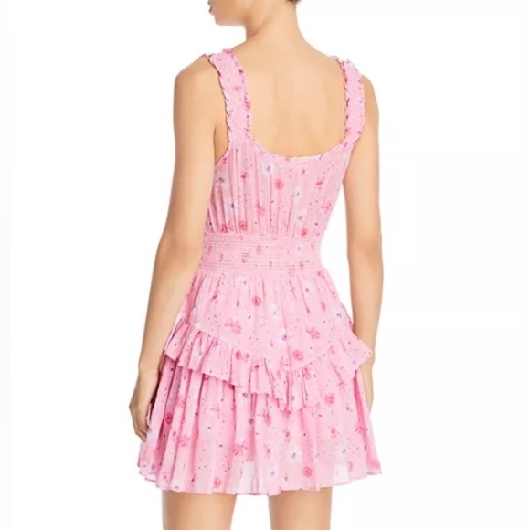 Loveshackfancy Norelli Printed Ruffled Dress pink floral 3532 - Picture 3 of 12